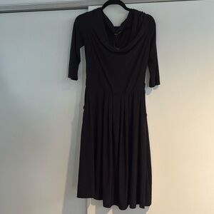 Black dress with cowl like front Size L NWT